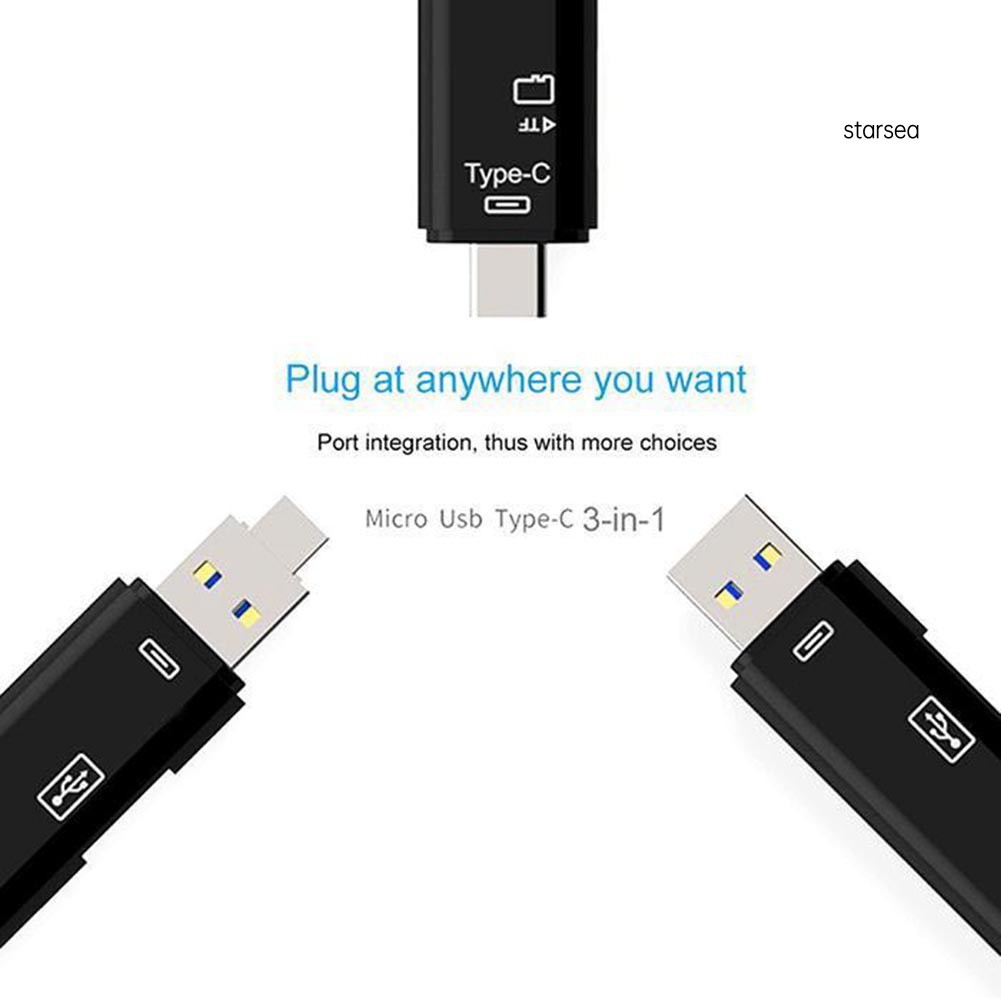 Đầu Đọc Thẻ Nhớ Usb 3.0 Loại C 5 Trong 1 | BigBuy360 - bigbuy360.vn