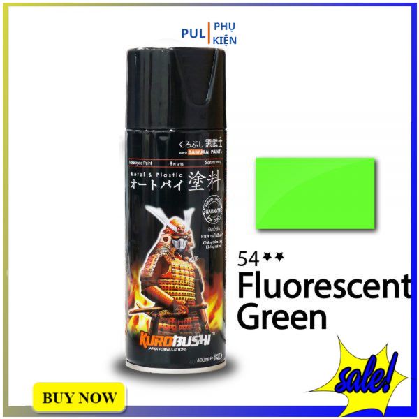 Sơn samurai màu xanh lá huỳnh quang 54 làm mới đẹp xe bám tốt chống gỉ sét hàng chính hãng