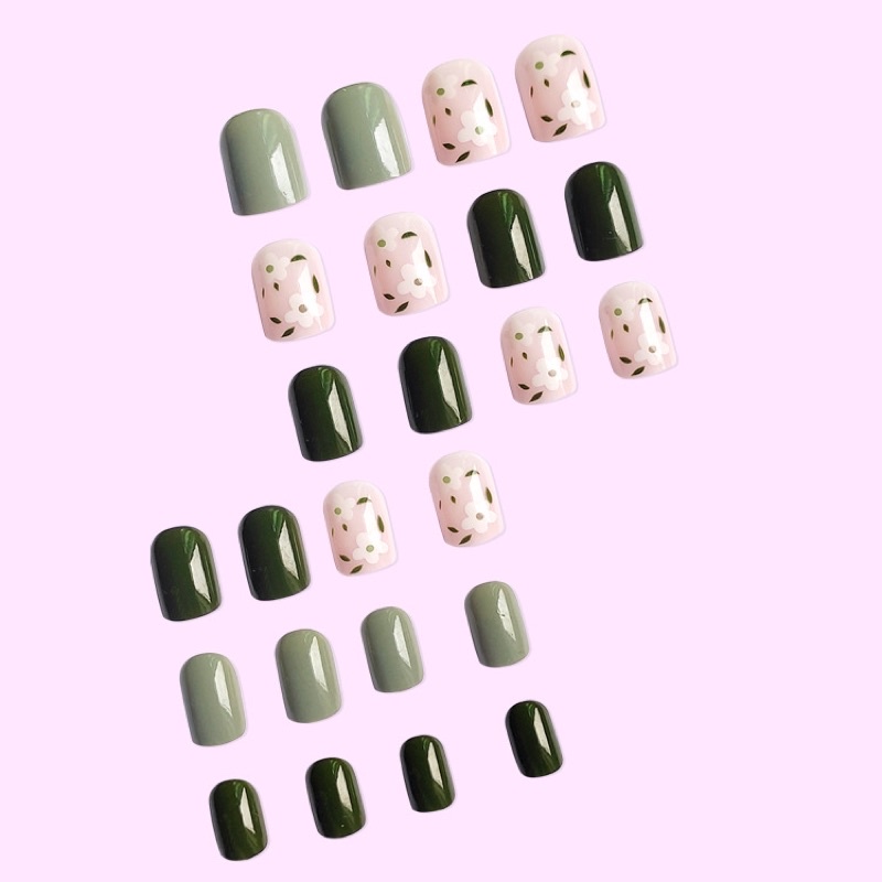 Set 24 móng giả N473 dáng móng ngắn ( Tặng kèm keo và dũa )