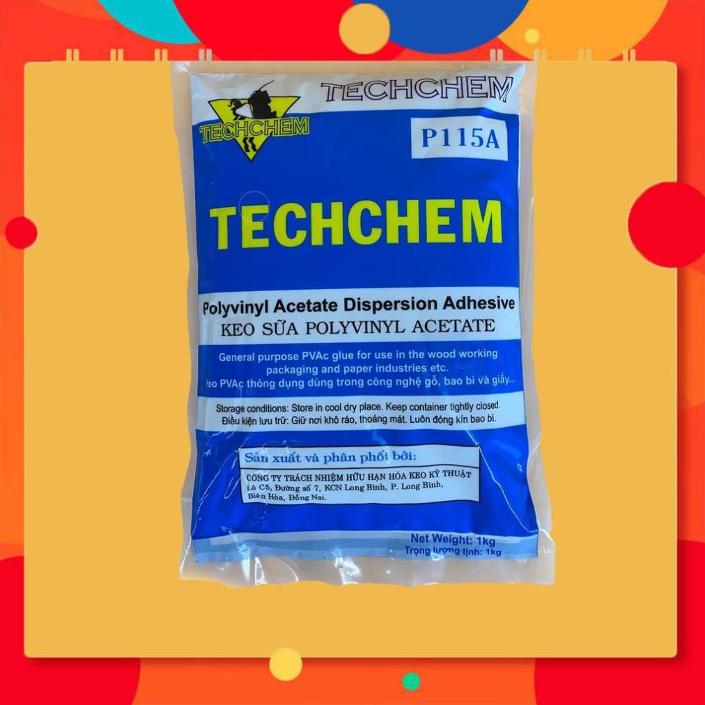 [BÁN CHẠY] Keo Sữa Dán Thảm Simili - Giấy Dán Tường TECHCHEM P115A Túi 1kg Loại Tốt Nhanh Khô