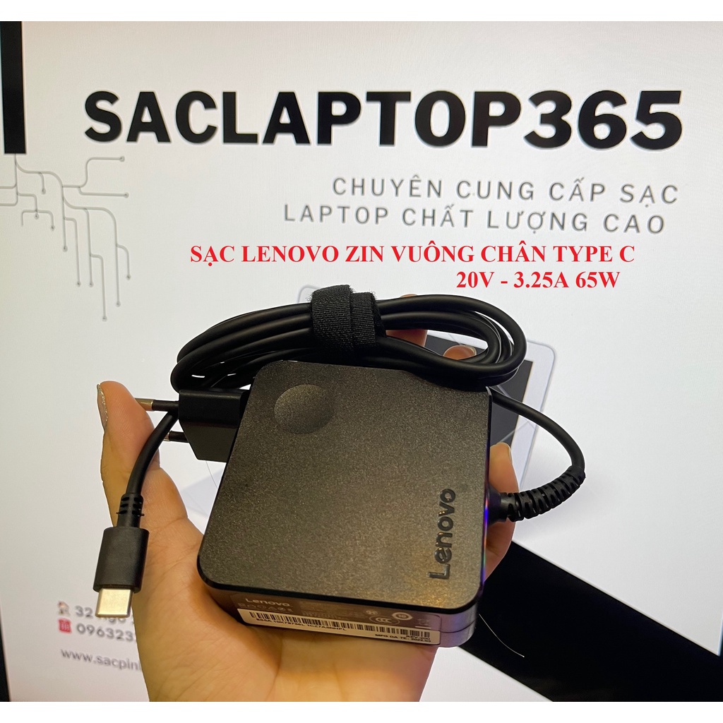 Sạc Laptop Lenovo Zin Chân Type C 20V - 3.25A 65W Bảo Hành 2 Năm