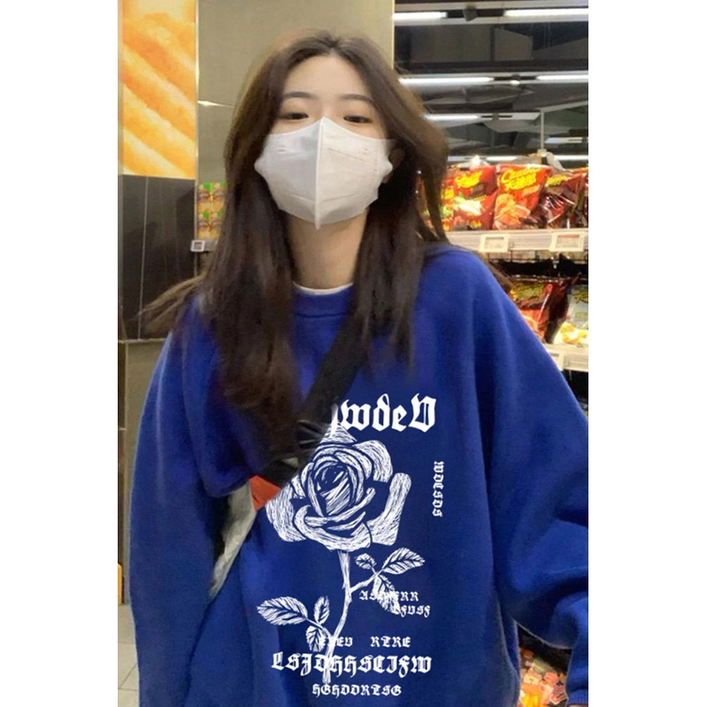 NRVP Áo Thun Tay Dài Oversize In Họa Tiết Phong Cách Hàn Quốc Thời Trang Cho Nam Và Nữ