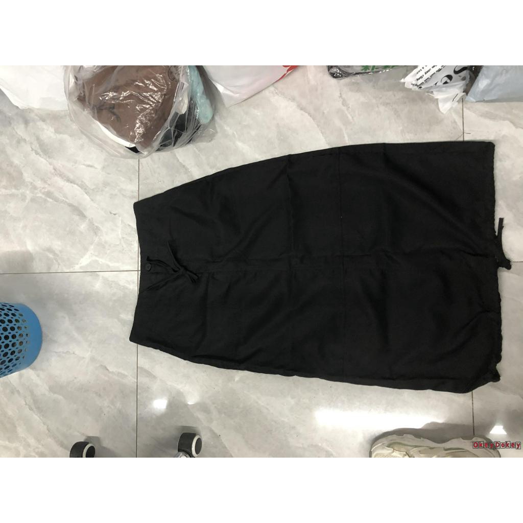 Chân Váy Dài Tới Mắt Cá Chân Màu Trơn Phối Dây Buộc Phong Cách Đường Phố Y2K Cho Nữ