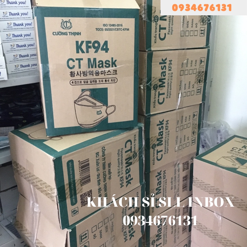 Thùng 300 cái Khẩu Trang KF94 CT MASK Công Nghệ Dập Hàn Quốc, Hàng Chính Hãng Công Ty Cường Thịnh