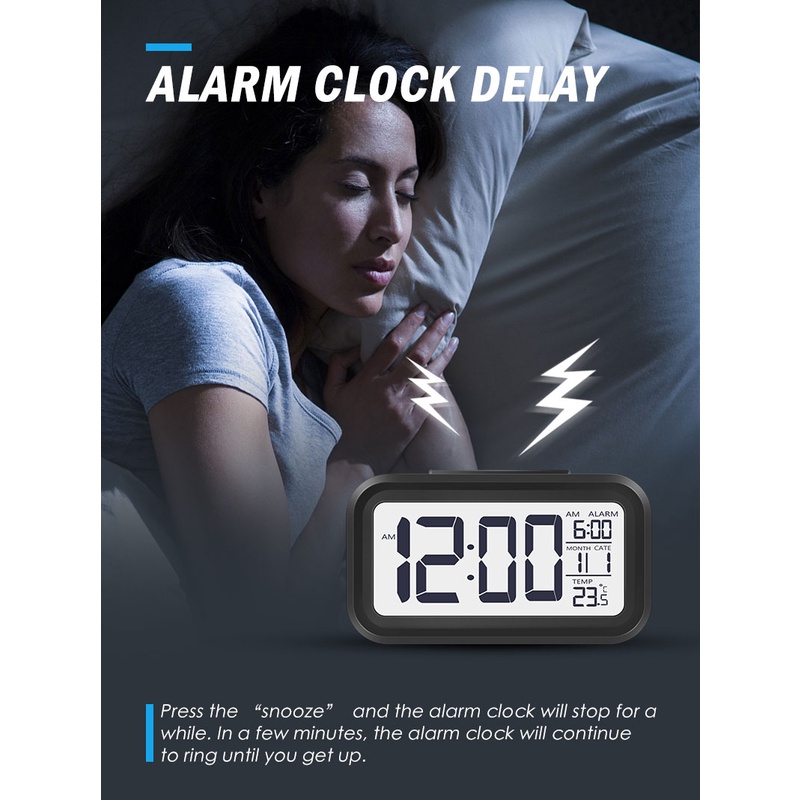 Đồng Hồ Báo Thức Điện Tử Để Bàn Có Đèn LED