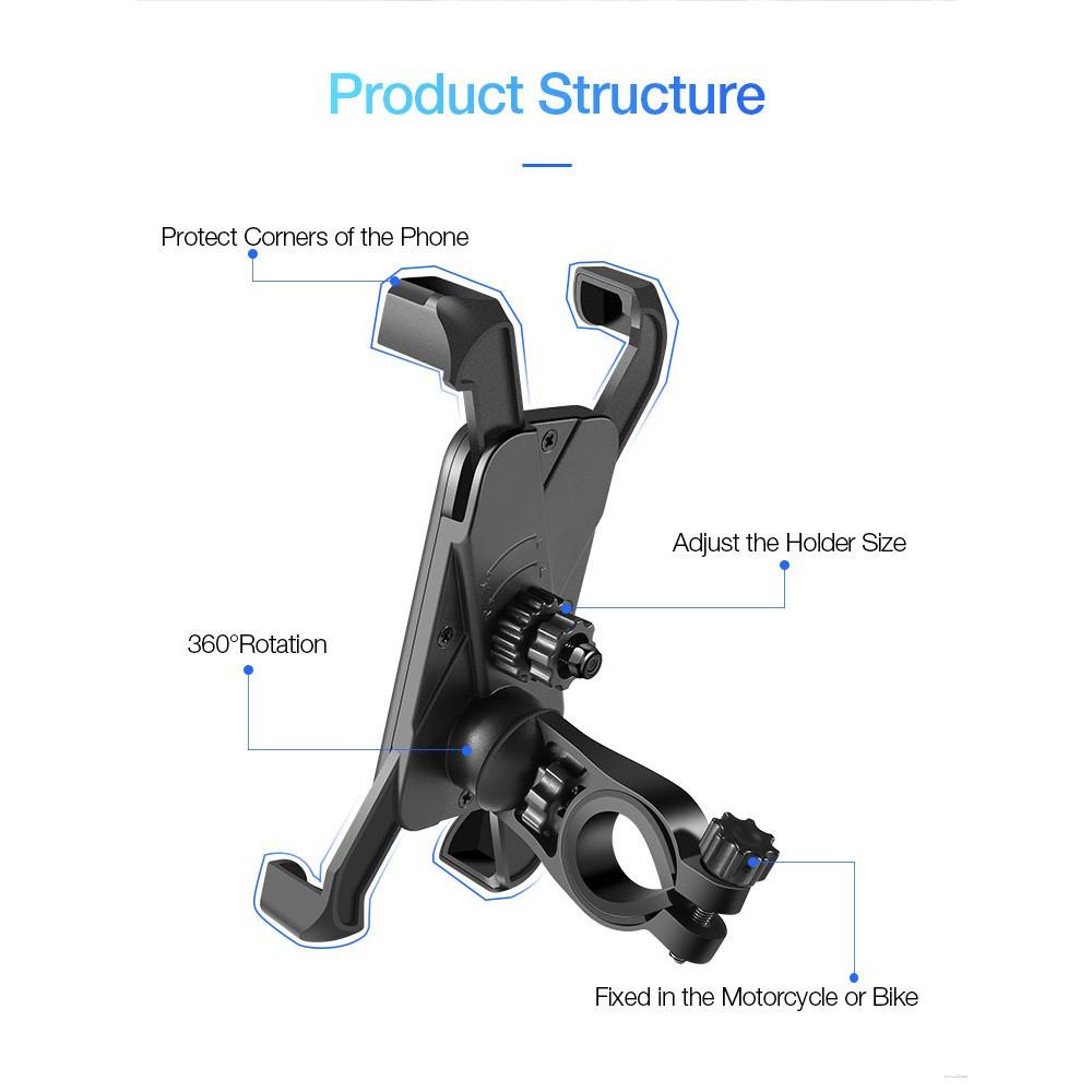 Anti Shake 360-degree Rotation Adjustable Smartphone Mount Bracket Universal Bicycle Holder Bike Handlebar Mobile Phone Holder S coldwind.vn