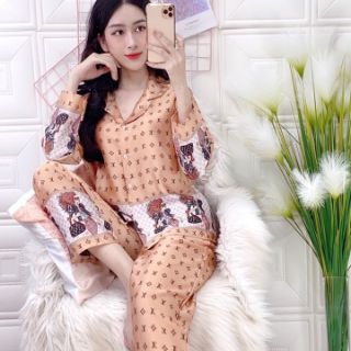 🎀ĐỒ BỘ LỤA SATIN LV CHÂN CÔ GÁI