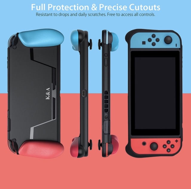 Ốp grip bảo vệ máy, tay cầm, đựng thẻ game hãng K&amp;A cho máy Nintendo Switch