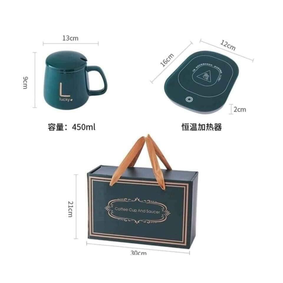 Cốc Sứ Hâm Nóng Kèm Đế Đện Thiết Kế Hiện Đại, Gọn Nhẹ, Dùng Để Hâm Sữa, Cà Phê, Hâm Trà, Tổ Yến - Cốc sứ kèm đế điện
