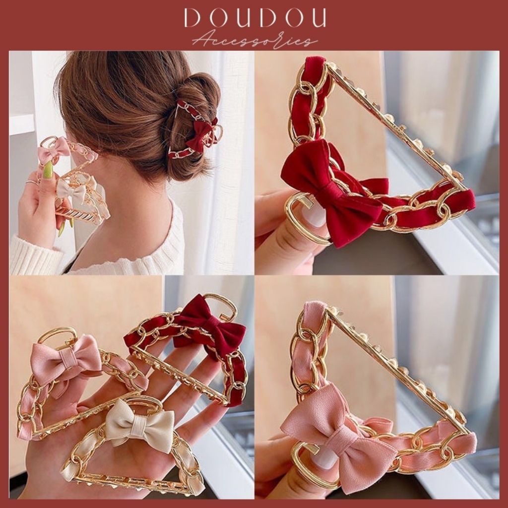 (XẢ KHO THANH LÝ) Phụ kiện tóc Doudou Cặp tóc Kẹp càng cua charm rơi tiểu thư thần tiên tỷ tỷ xinh xắn đáng yêu ZJ025
