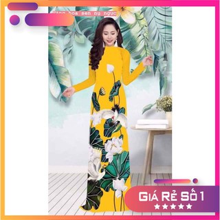 Áo dài lụa Nhật in hoa đủ size- Quà tặng yêu thương