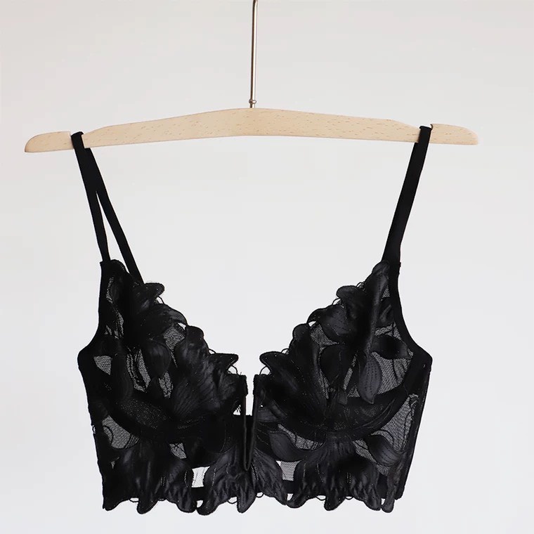 Áo lót bra corset nữ MiYours Fashion &amp; More BR137 ren xẻ ngực sâu dáng dài có gọng đệm mỏng nâng ngực nhẹ nhàng êm