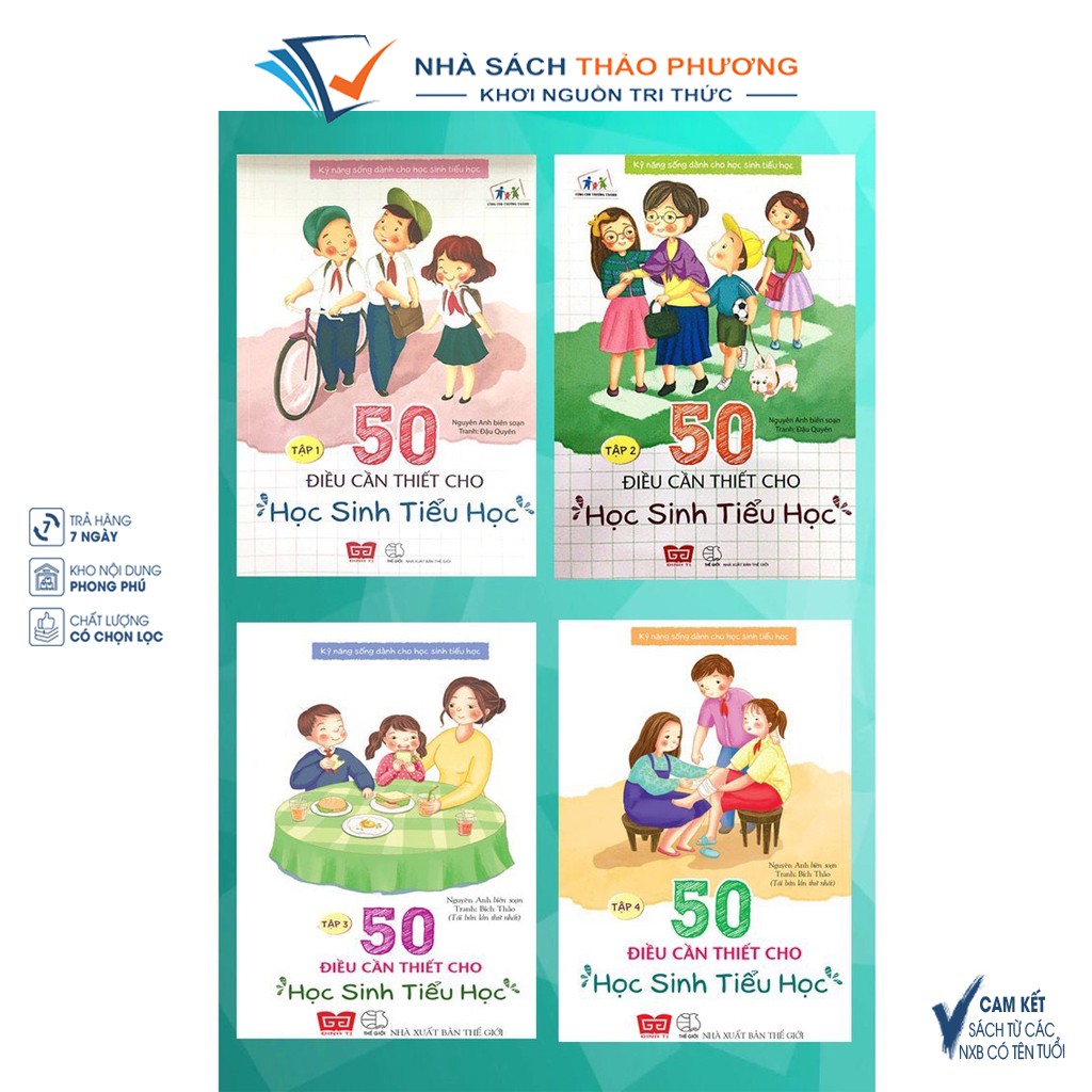 Sách Kỹ năng sống 50 điều cần thiết cho học sinh tiểu học (4 tập)