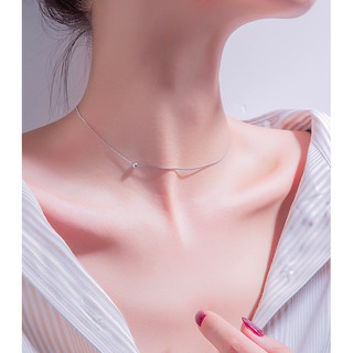 OD - có sẵn Chocker bạc Vòng cổ nữ bạc s925 1 HẠT "DOT" VC17b Dây chuyền bạc nữ <LT00> Đồ Múa Lotus