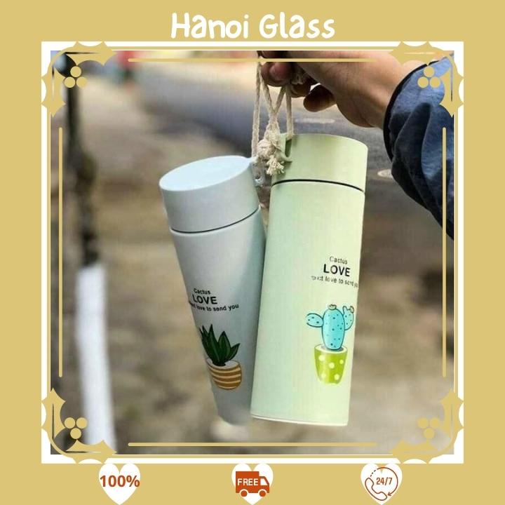 Bình thuỷ tinh 🌵 Xương Rồng 🌵 bọc nhựa chống va đập đựng nước dễ vệ sinh [ RẺ VÔ ĐỊCH ]