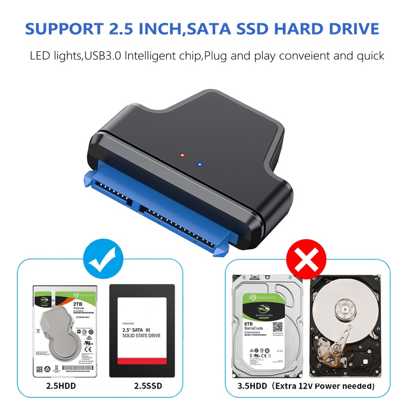 Bộ Chuyển Đổi LI Sata Sang USB B Cho Ổ Cứng HDD SSD Sata3 22Pin 2.5 Inch
