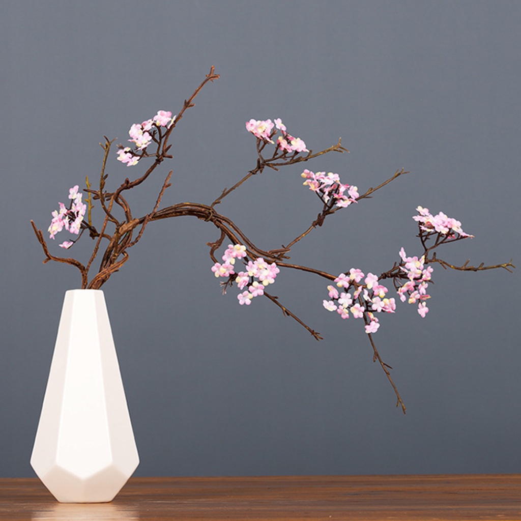 Cành 8 Nhánh Hoa Đào Giả Bằng Nhựa 87cm Nhiều Màu Trang Trí Nhà Cửa / Tiệc Cưới DIY