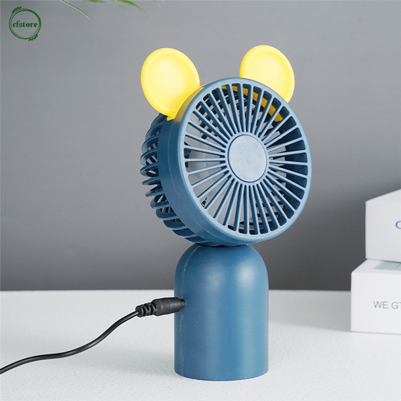 Quạt Mini Cầm Tay 3 Tốc Độ Dễ Thương Có Thể Điều Chỉnh Kèm Sạc USB Tiện Dụng Cho Gia Đình / Ngoài Trời