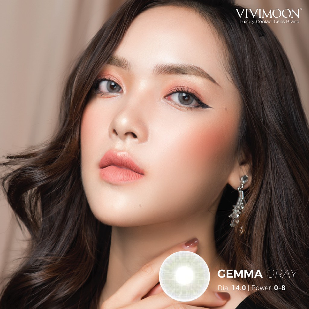 Kính áp tròng cận màu xám VIVIMOON Gemma Gray 14.0mm