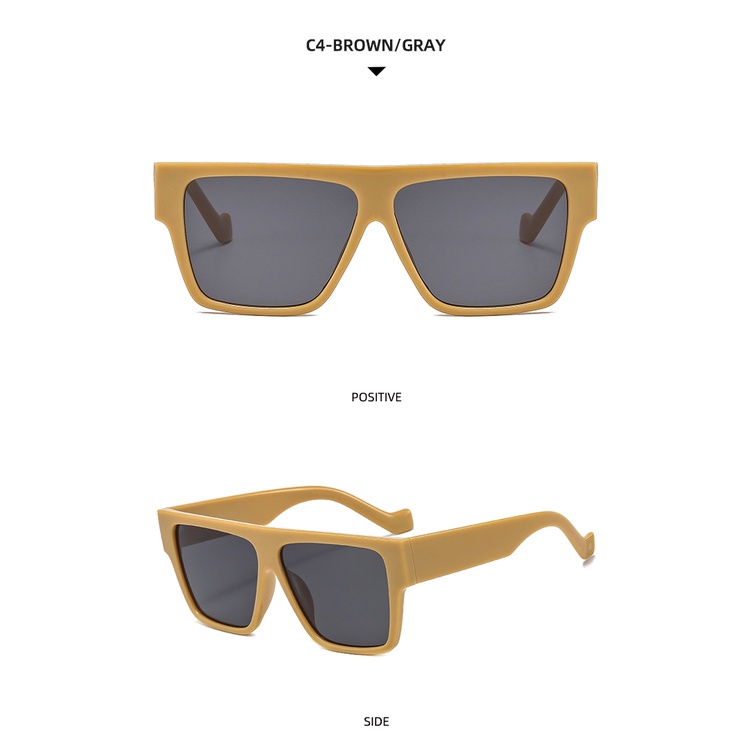 Kính mát gọng vuông lớn phong cách Âu Mỹ thời trang cho nam và nữ 2021