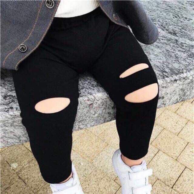 Quần legging rách, quần thun (chất thun) thời trang cho bé, unisex, ôm sát