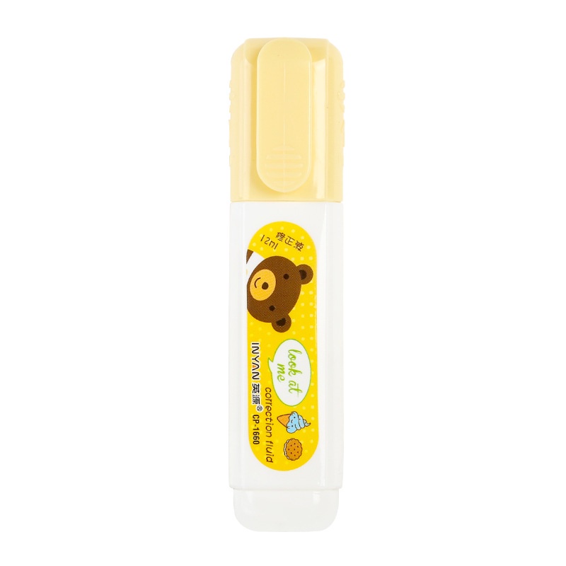 Bút Xóa Kéo Dài Đầu Kim Loại 12ml Họa Tiết Hoạt Hình Dễ Thương