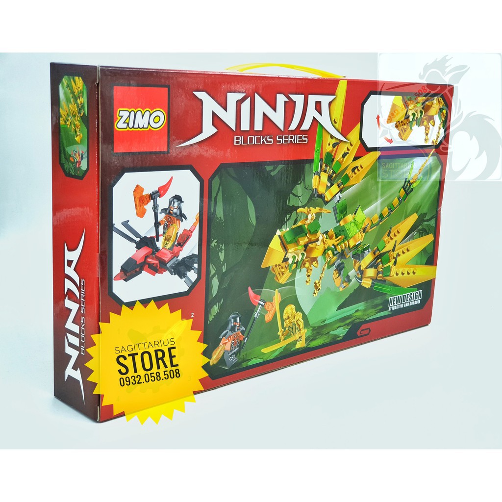 [New]Lego Zimo-ZM1900 Lắp Ráp Robot Ninja Rồng ( 286 Mảnh - Vàng )[Hàng Có Sẵn]