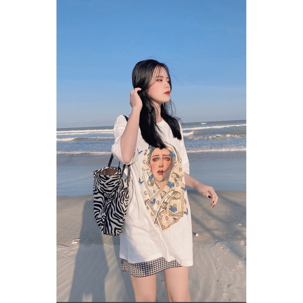 [Mã SKAMCLU7 giảm 10% Tối Đa 50K đơn 0Đ] Áo thun money girl (ĐEN/TRẮNG) | BigBuy360 - bigbuy360.vn