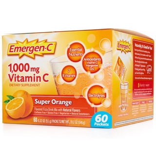 60 GÓI BỘT SỦI VITAMIN C CAM VITAMIN C 1000 MG 546G - Emergen-C 1000mg Super Orange - USA