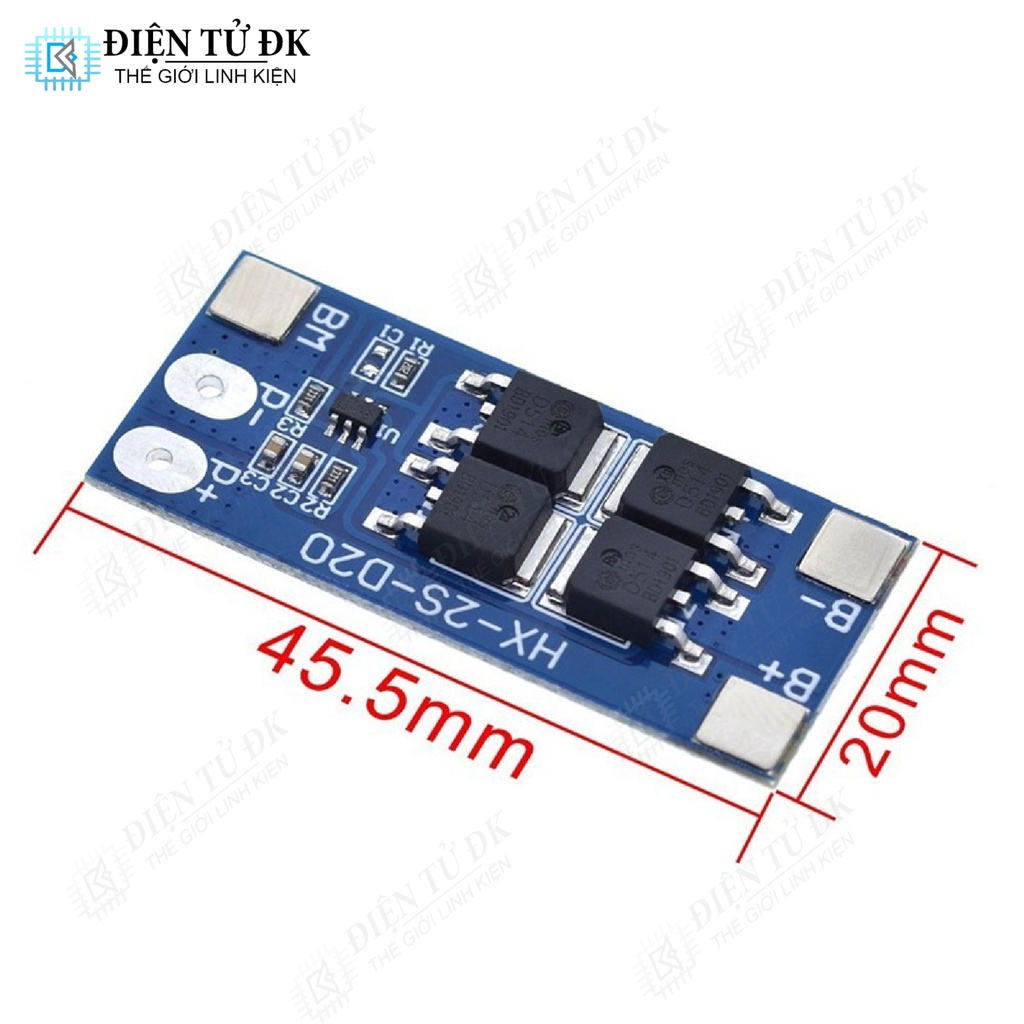 Mạch Sạc Pin Lithium 18650 2S 20A Có Bảo Vệ HX-2S-D20