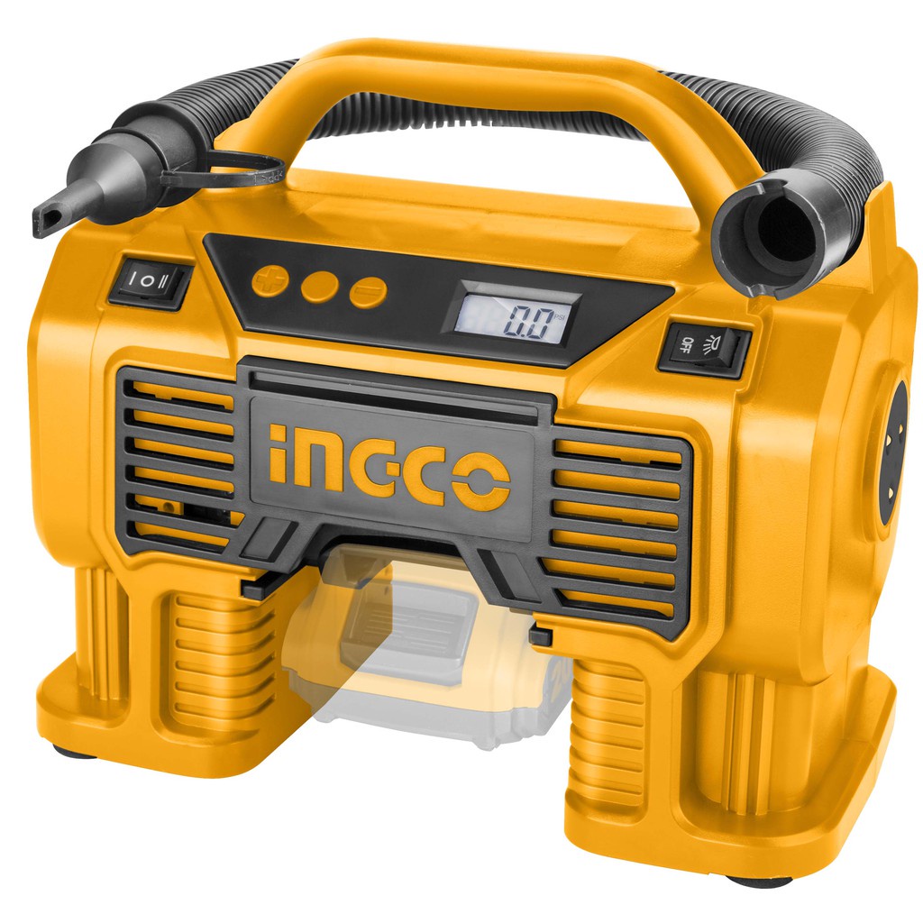 Dụng cụ kiểm tra - máy bơm lốp xe dùng pin sạc Lithium 20V INGCO CACLI2002 Máy bơm hơi xe hơi ô tô xe hơi