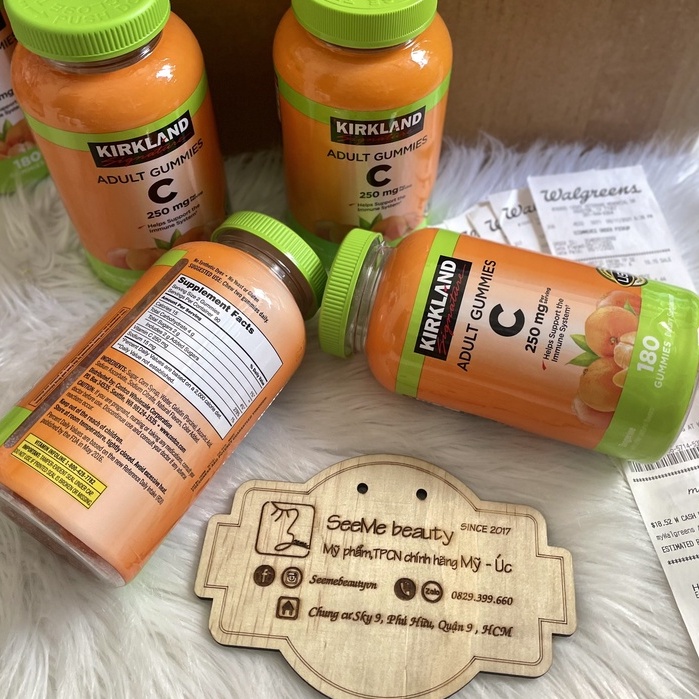 Kẹo Dẻo Vitamin C Kirkland 250 mg 180 viên Hàng Mỹ Nội Địa Chính Hãng SeeMe beauty