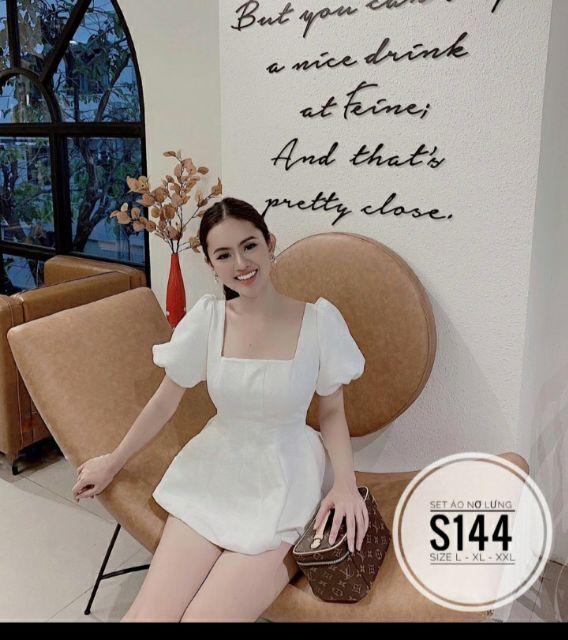 BIGSIZE SET ÁO NƠ HỞ LƯNG S144