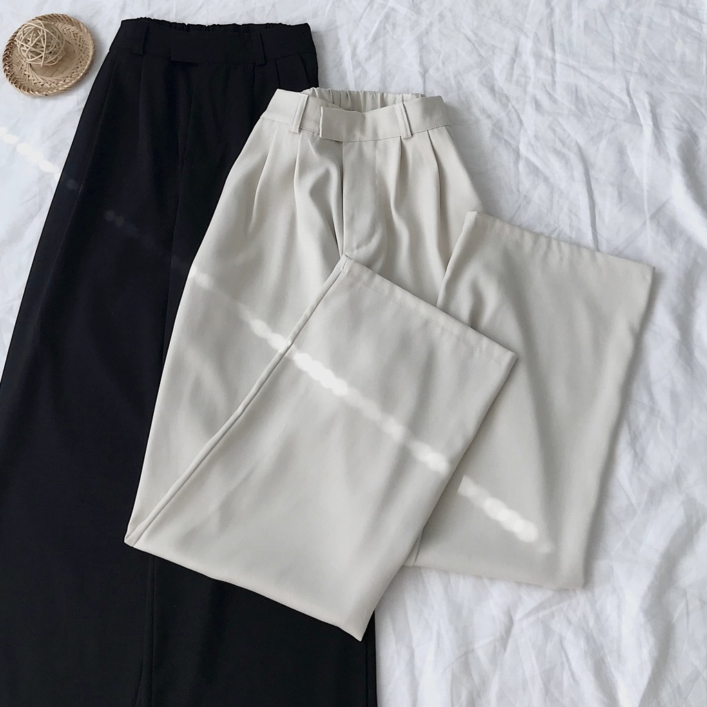 Quần Vải Ống Rộng MKUS Cạp Chun JEM CLOSET Phong Cách Teen Năng Động 3 Màu Be Đen Nâu 2868