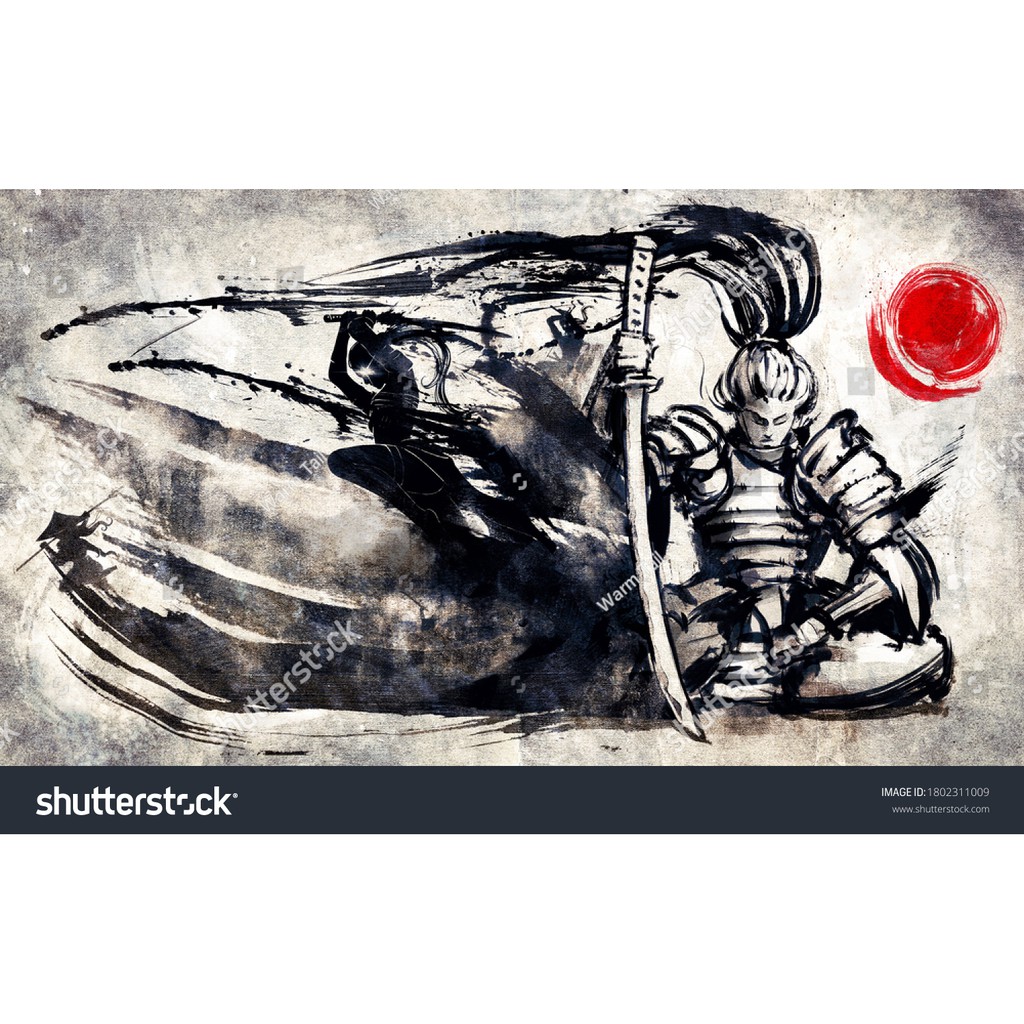 Tranh lụa 3d Samurai Nhật Bản SMRNB-09