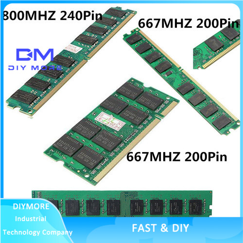 AMD Mới Bộ Nhớ Ram Ddr2 Ddr3 Pc2-5300 U 667 800 1600mhz 200 240pin Pc Dimm6400 Pc3-12800 2gb