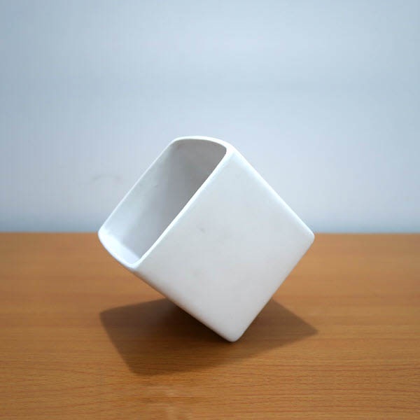 Chậu Men Sứ Hình Vuông 10x10x10cm Trồng Cây Phong Thủy, Cây Để Bàn