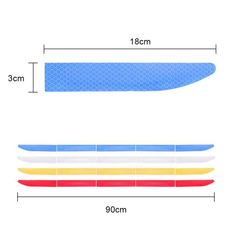 Anti-Collision Safety Warning Reflective Stickers 4 Colors For Cars