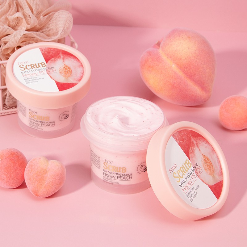 Set 2 tuýp kem tẩy da chết Fenyi mùi hương đào làm sạch sâu cho da mặt 100g