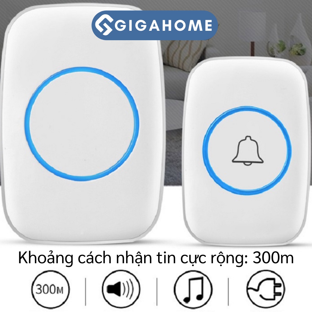 Loại 2 Chuông Cửa Không Dây GIGAHOME Khoảng Cách 300m Cao Cấp 9473