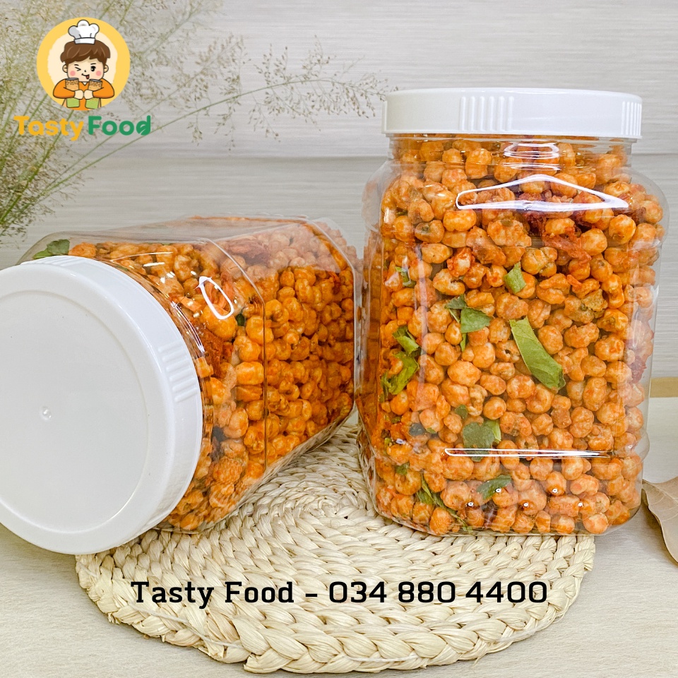 [Hũ vuông] 1,2Kg Hũ Bắp Sấy Khô Bò Tasty Food | giòn, thấm vị, ngon tuyệt vời