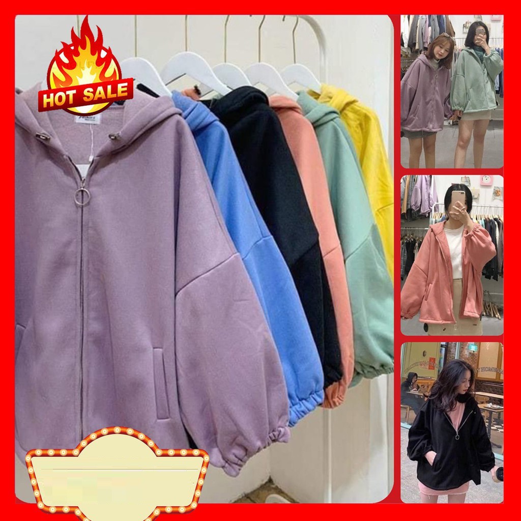 Áo Khoác Hoodie Nỉ Thun Nam Nữ Form Rộng Cánh Dơi Mềm Mịn