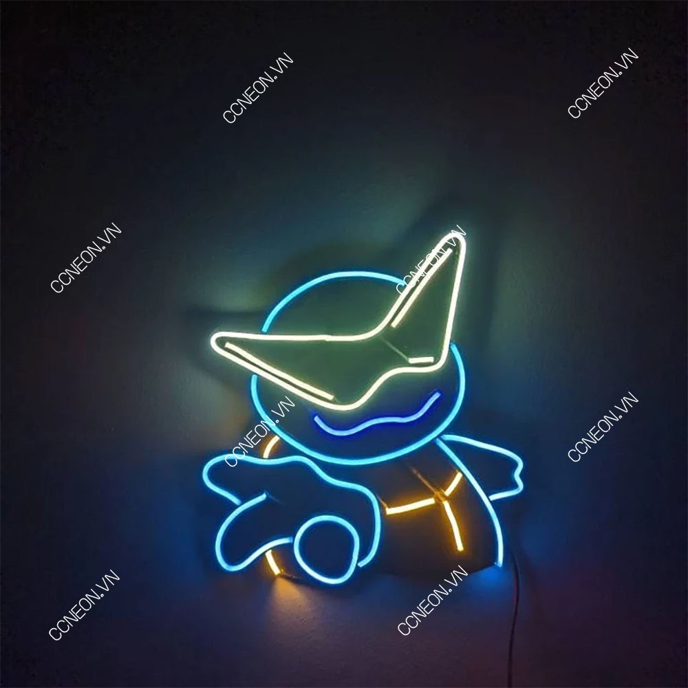 Đèn Trang Trí Phòng Led Neon Hình Chú Rùa pokemon