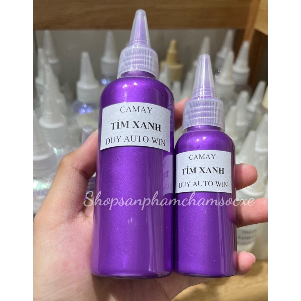 Camay màu tím xanh - Sơn xe máy đóng chai 100g và 50g