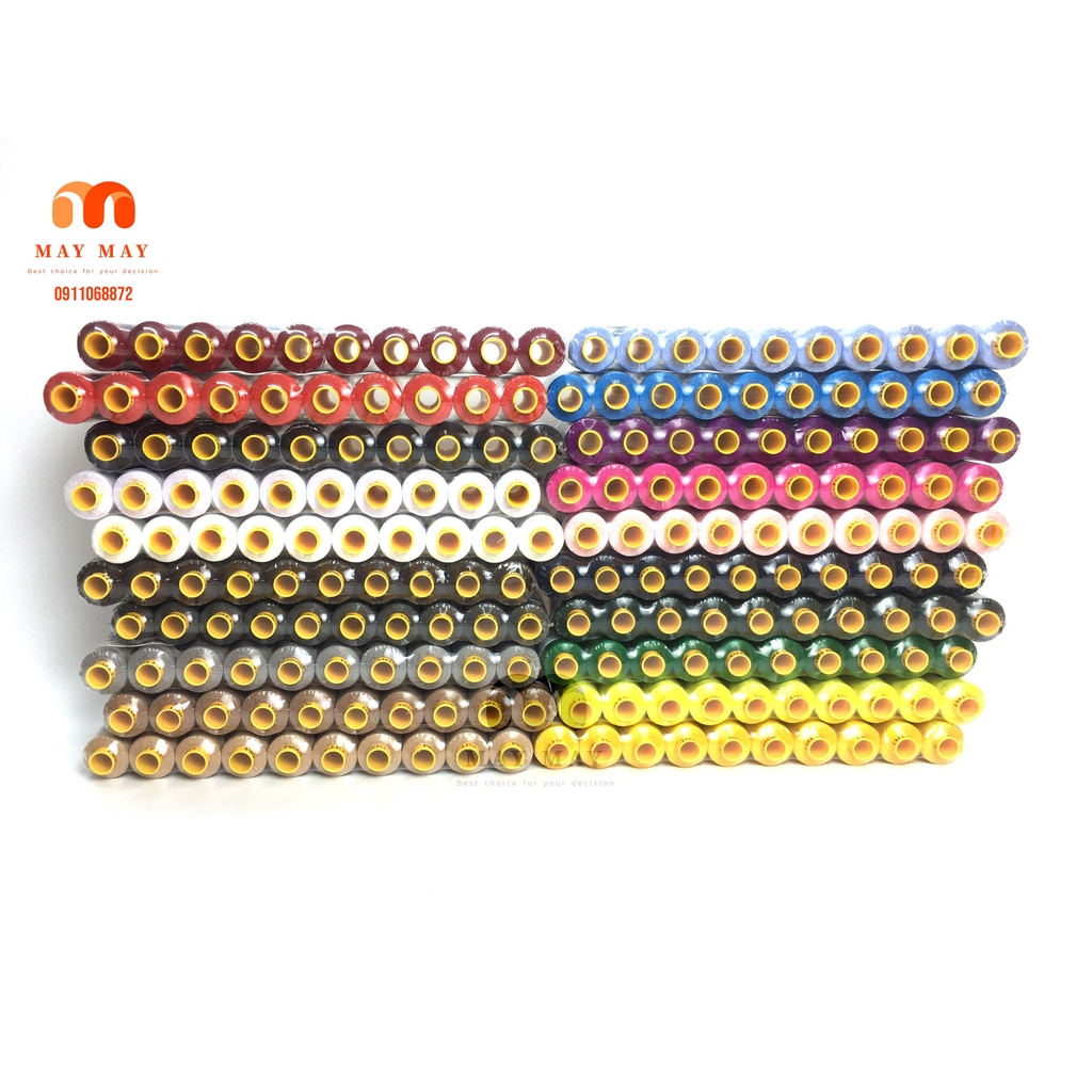 Chỉ may mặc nhiều màu CHỈ GITAI cuộn nhỏ 400m combo 1 vĩ 10 cuộn