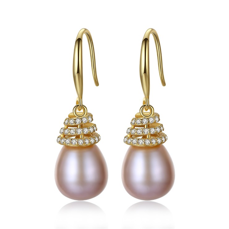 Bông Tai Bạc Nữ 925 Đính Ngọc Trai Nuôi Thiên Nhiên Sang Trọng Pearl B2327 - Bảo Ngọc Jewelry