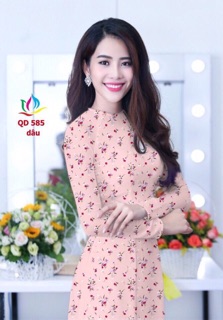 vải áo dài in hoa nhí đẹp