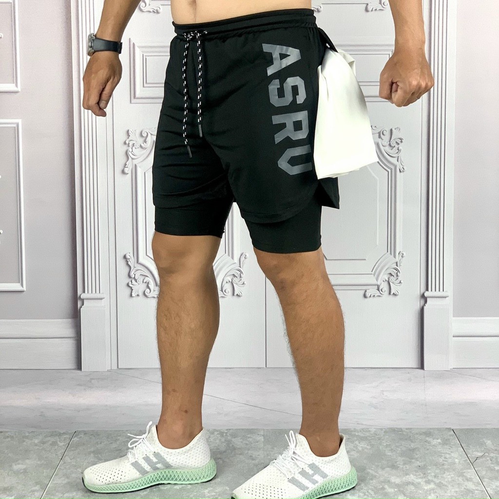 Quần short tập gym 2 lớp