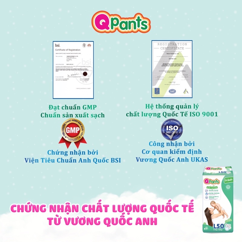 ( Tặng thú Bông Chuối) Tã quần Qpants UNIDRY siêu mỏng - siêu tiết kiệm M50/L50/XL50/XXL50