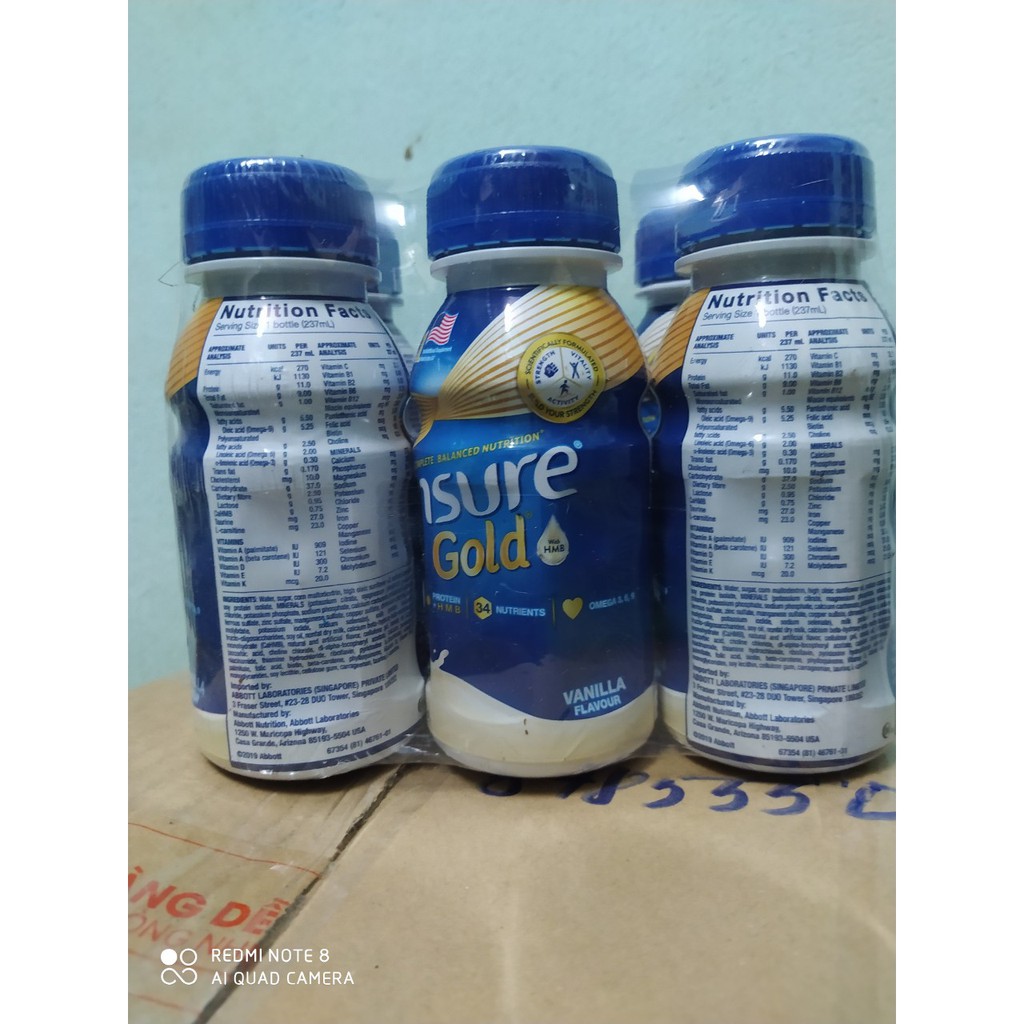 Bộ 6 chai sưa nước Ensure Gold 237ml